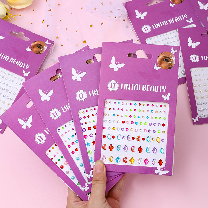 Beauty In Makeup - Stiker Permata Wajah Laris Manis, Perekat