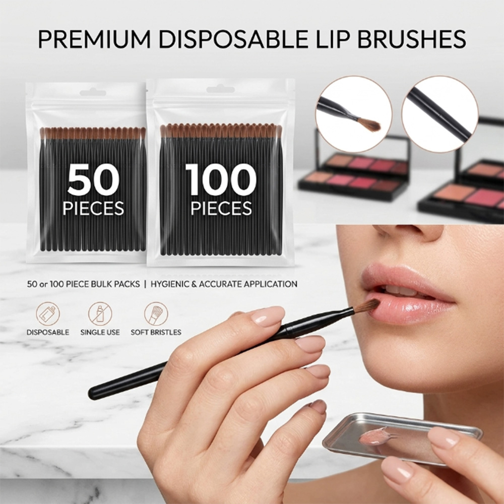 50/100 Buah Set Kuas Bibir Sek - Beauty In Makeup ulasan dan harga
