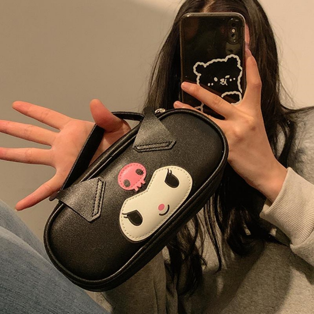 Tas Kosmetik PU Hitam Kuromi S - Beauty Makeup Edit ulasan dan harga