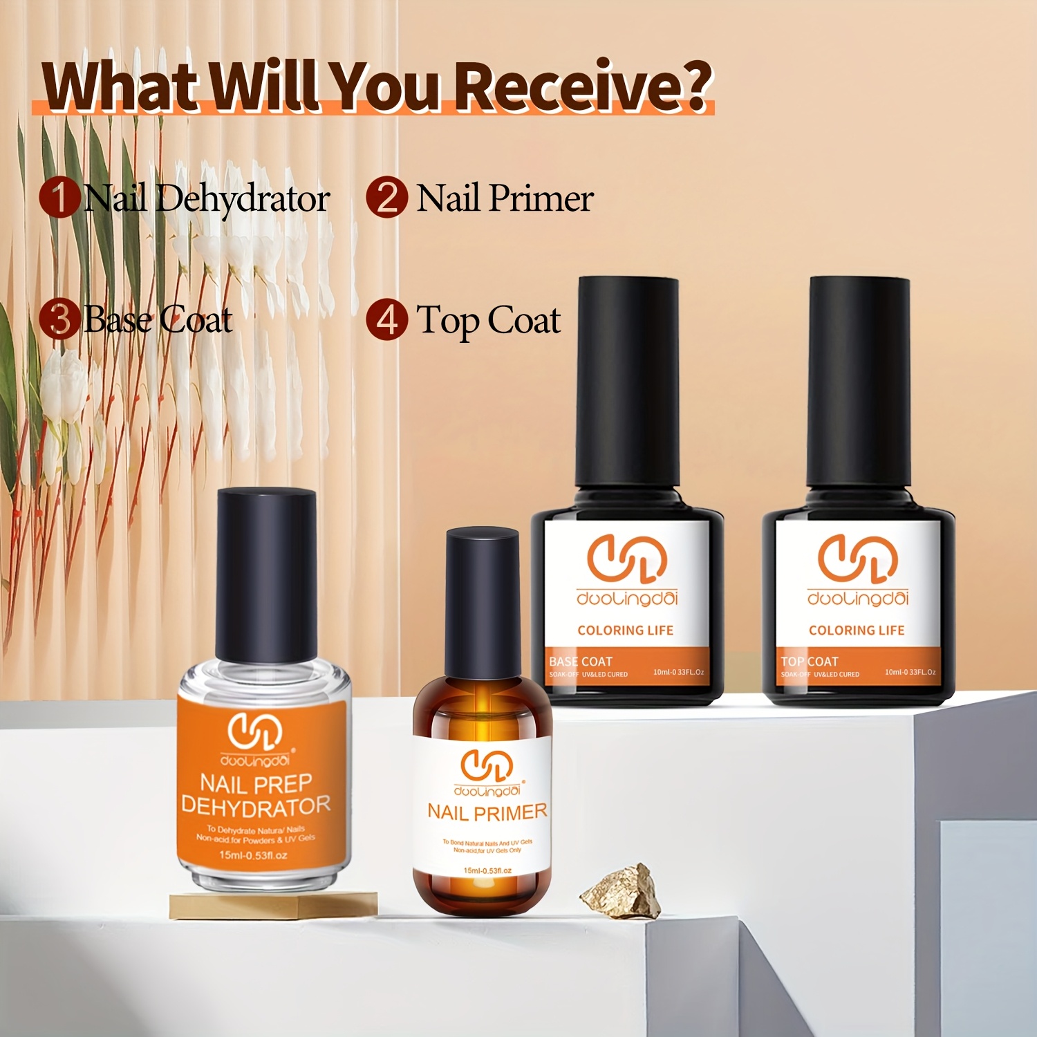 4 Buah Top Coat & Base Gel, De - Nail Dehydrator Primer ulasan dan harga