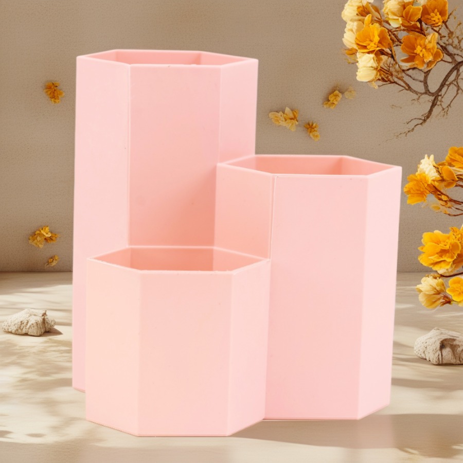 Tempat Pensil Heksagonal Kreat - Beauty Makeup Tool Collection ulasan dan harga